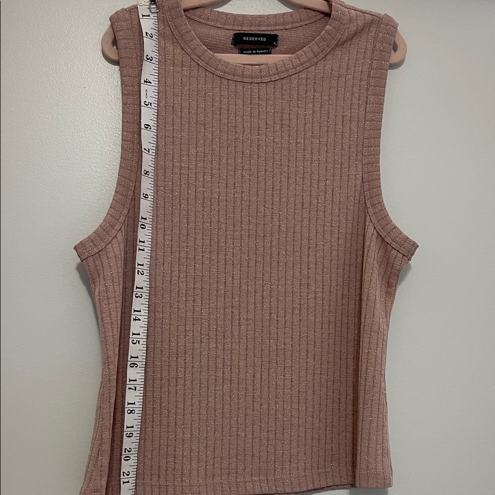 Reserved Mauve Ribbed Muscle Tee - Picture 6 of 8